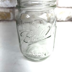 Vintage Ball Mason Embossed Glass Pint Fruit Food Canning Jam Jar